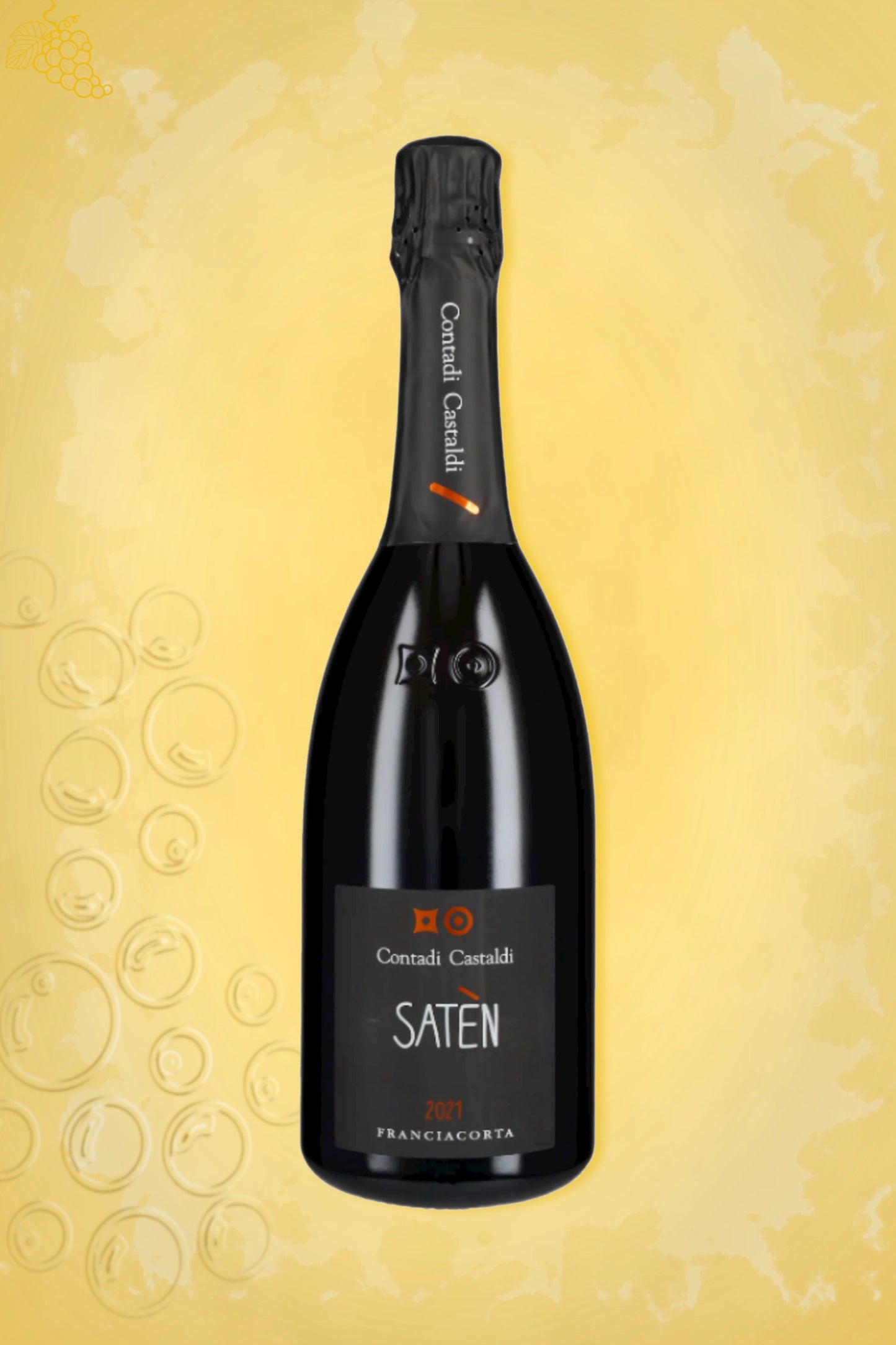 Glas romige Italiaanse mousserende wijn met fijne zachte bubbel