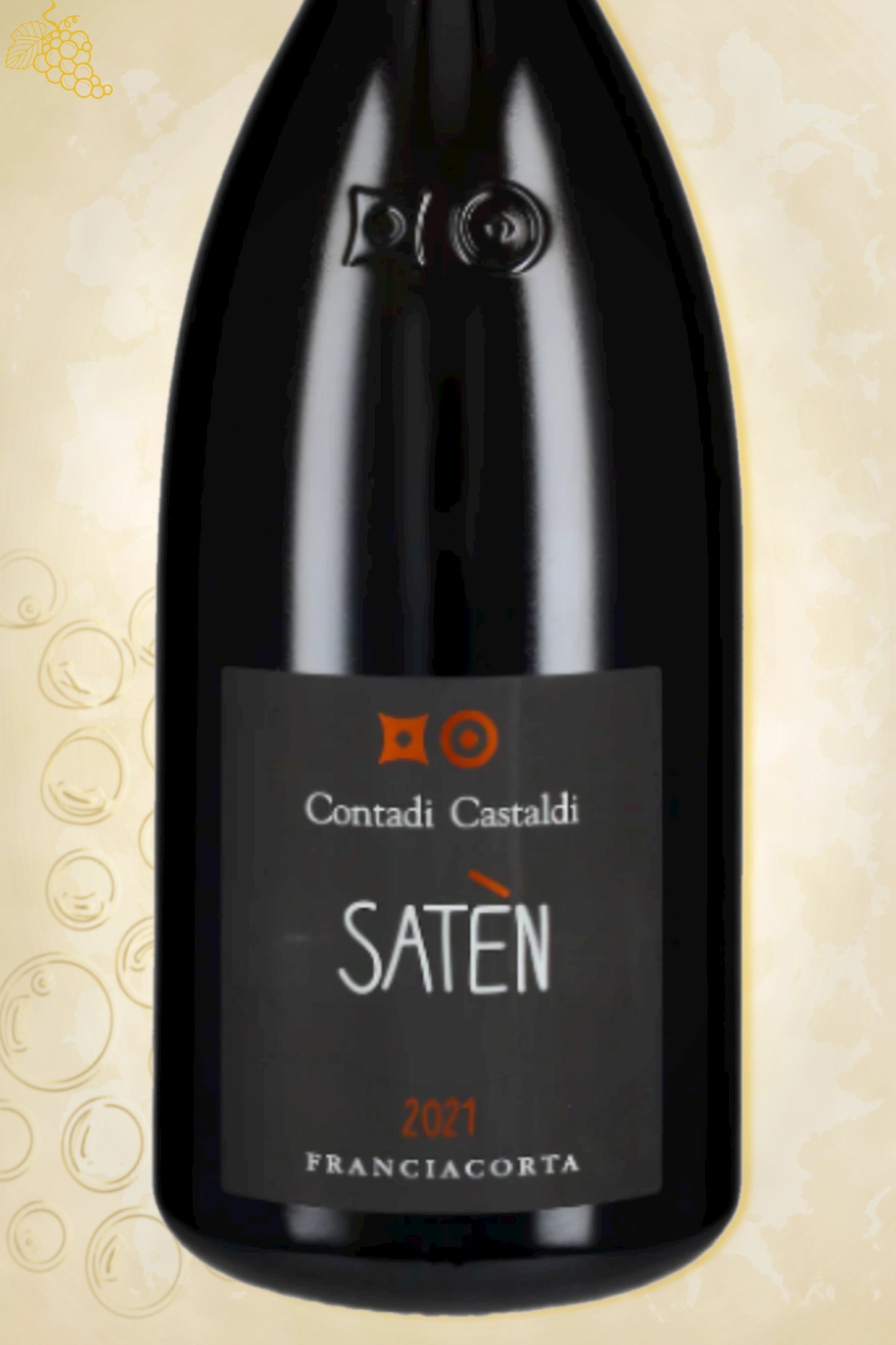 Detail van het etiket van Franciacorta Satèn Chardonnay 2021