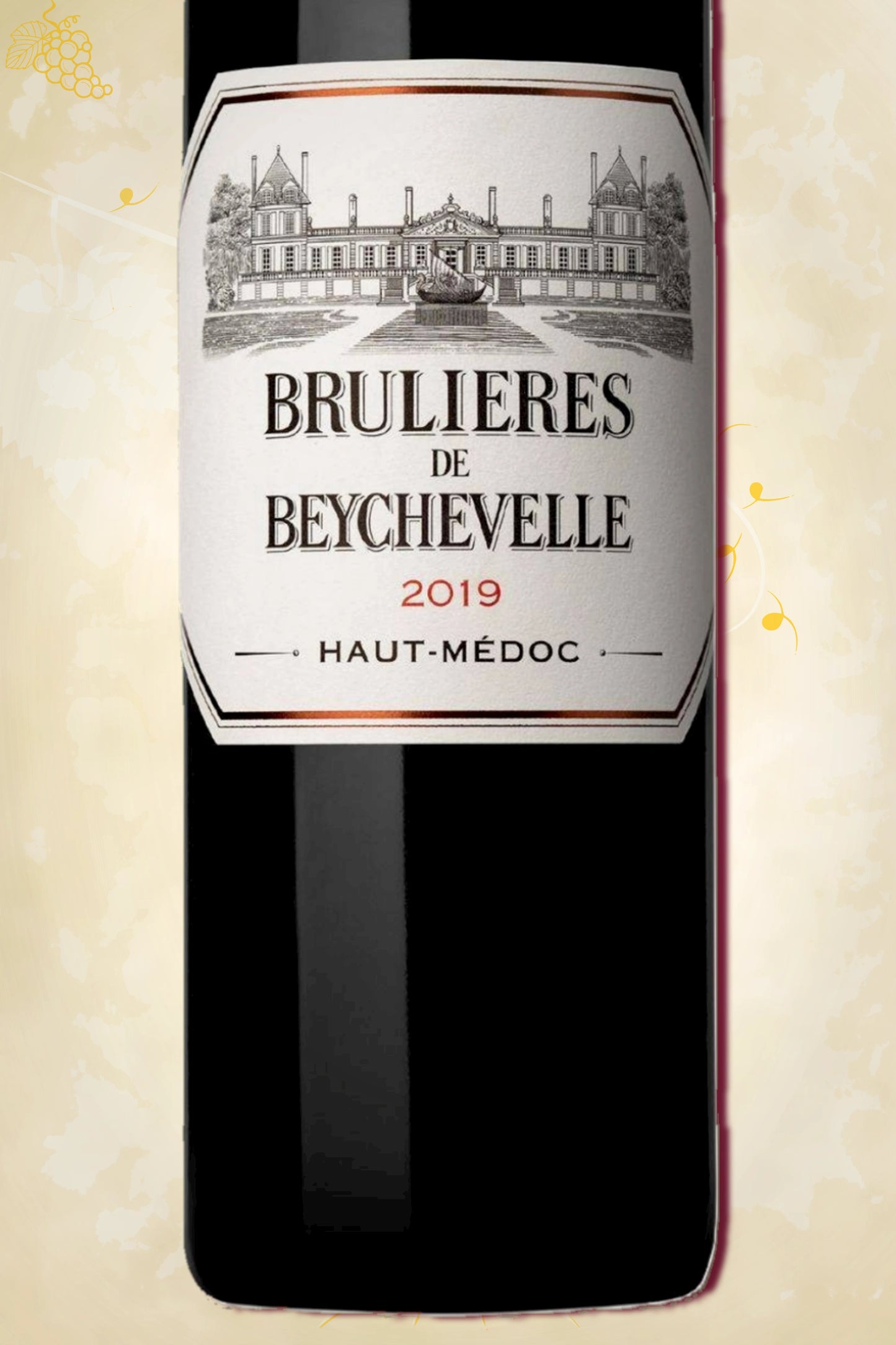 Close-up label Les Brulières de Beychevelle 2019 – Château Beychevelle detail