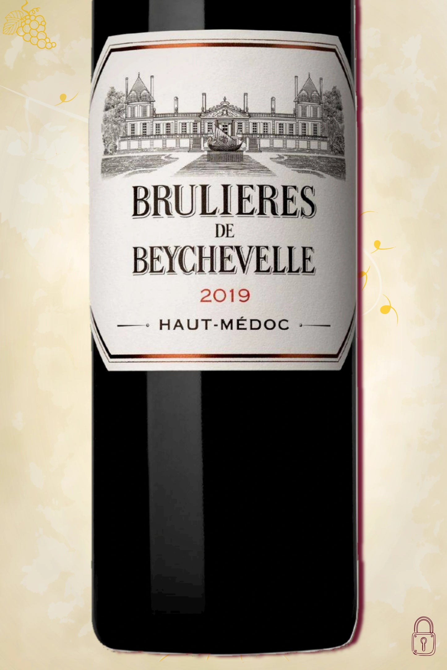 Close-up label Les Brulières de Beychevelle 2019 – Château Beychevelle detail