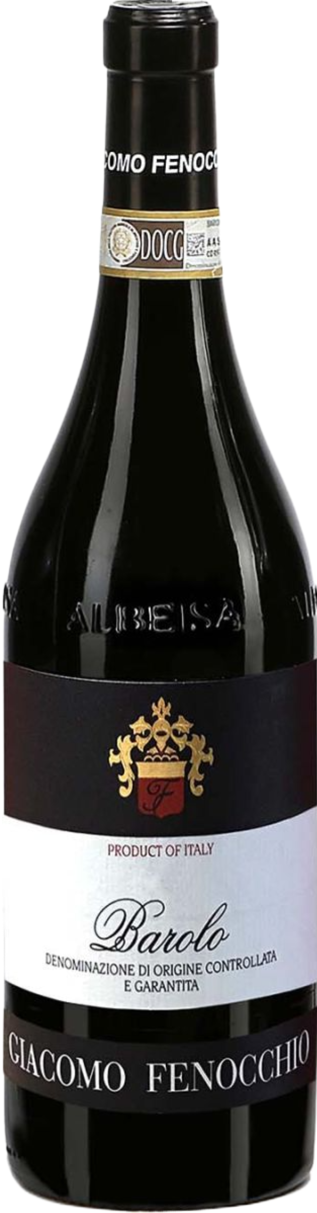 Fenocchio Barolo 2019 tegen bordeaux achtergrond – premium rode wijn