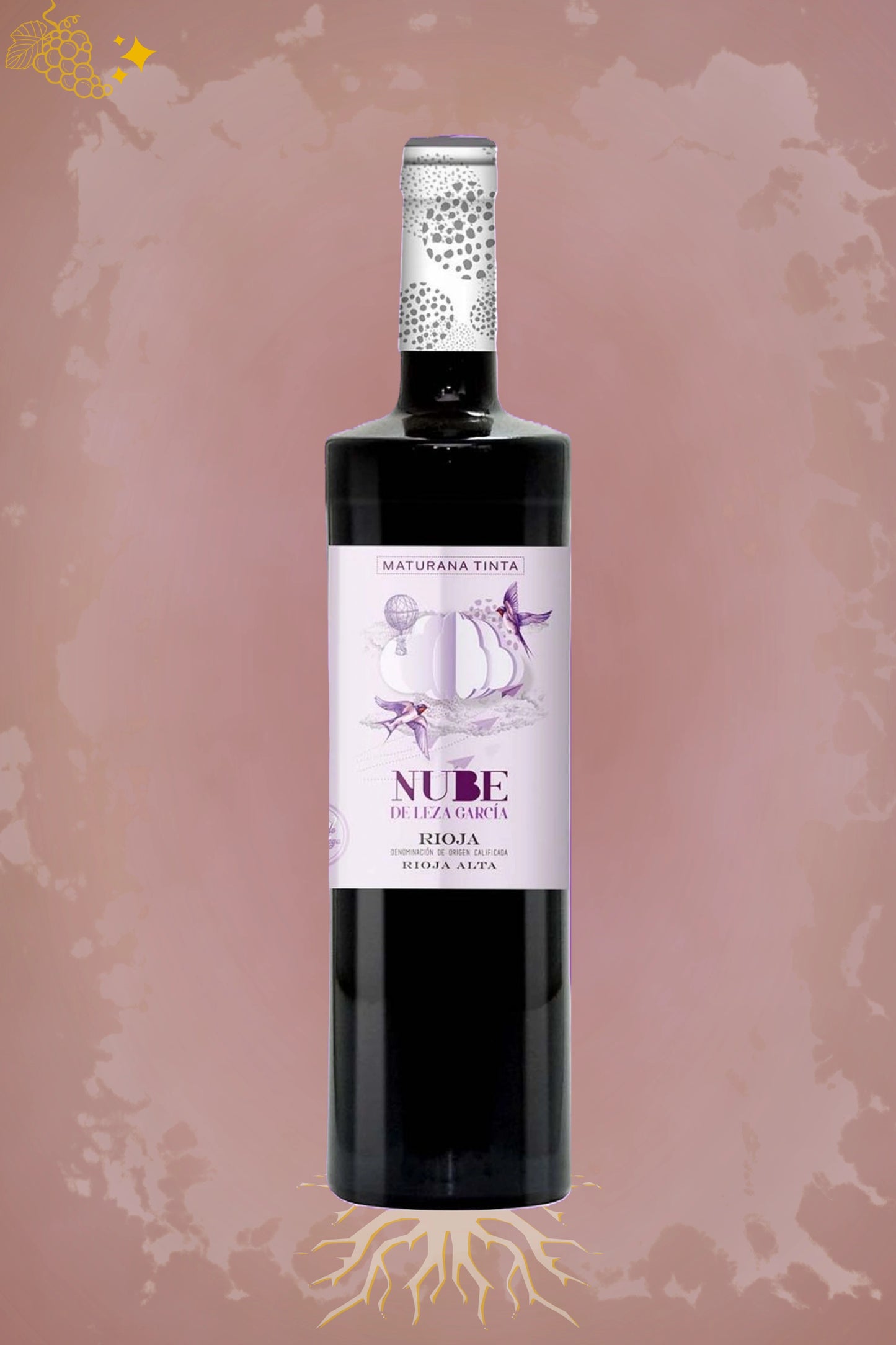 Leza García Nube 2023 tegen bordeaux achtergrond – premium rode Rioja