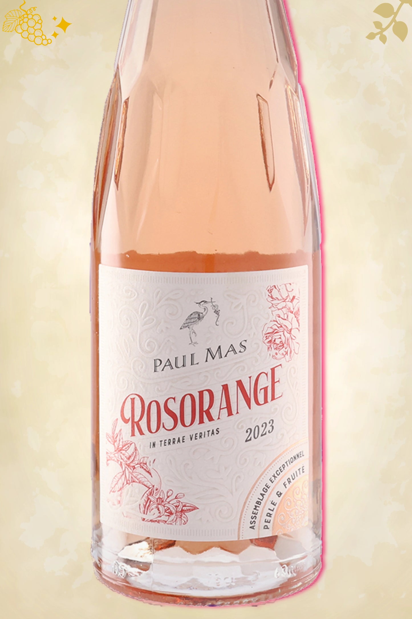 Close-up label RosOrange BIO 2023 – Domaine de la Triballe logo en vintage details