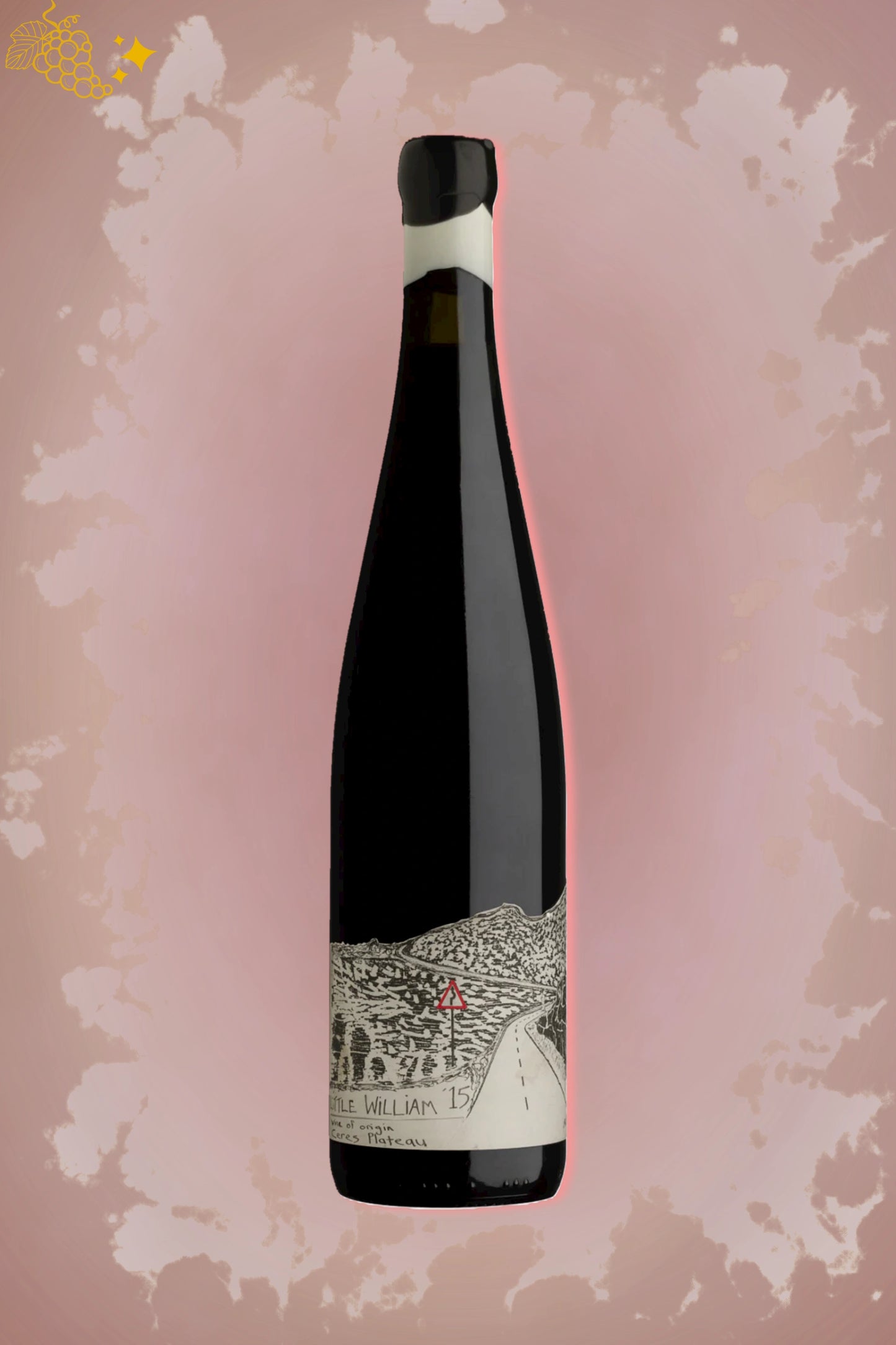 Blank Bottle Little William 2022 tegen neutrale achtergrond – elegante rode wijn