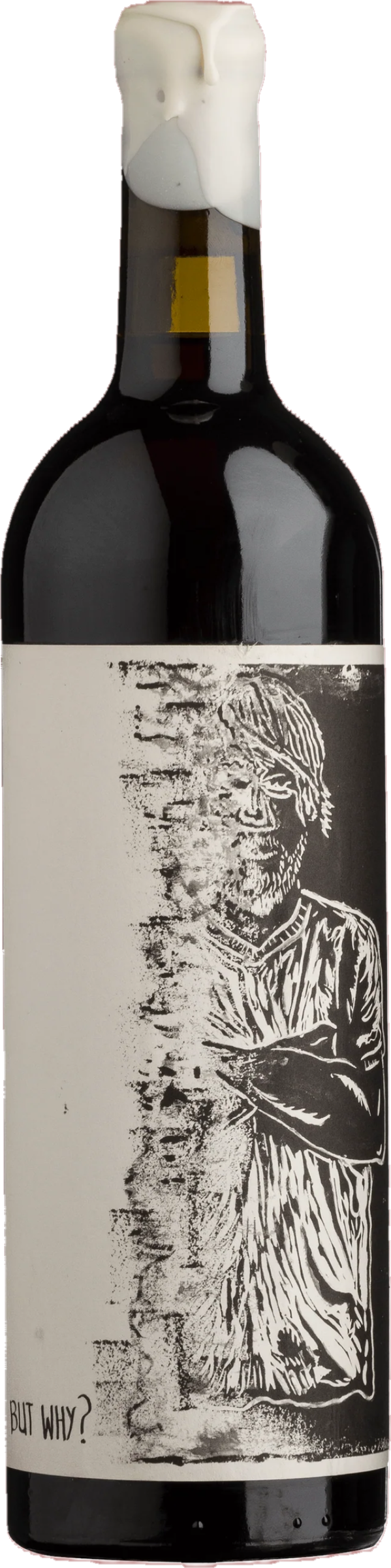 Blank Bottle But Why 2022 tegen neutrale achtergrond – krachtige rode wijn