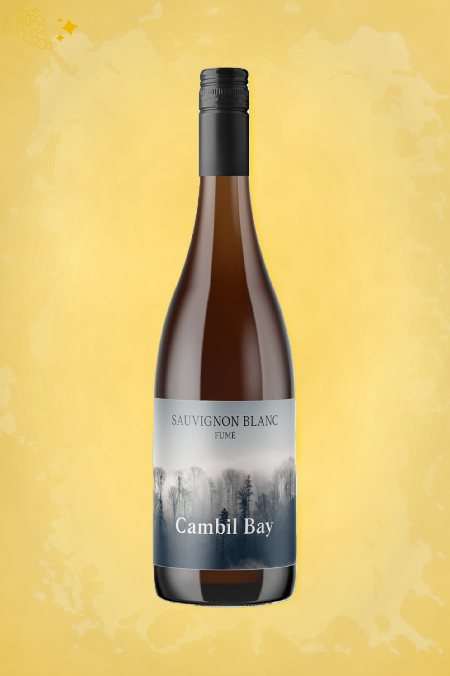 Bodegas Bellavista Sauvignon Blanc Fumé 2024 tegen gouden achtergrond