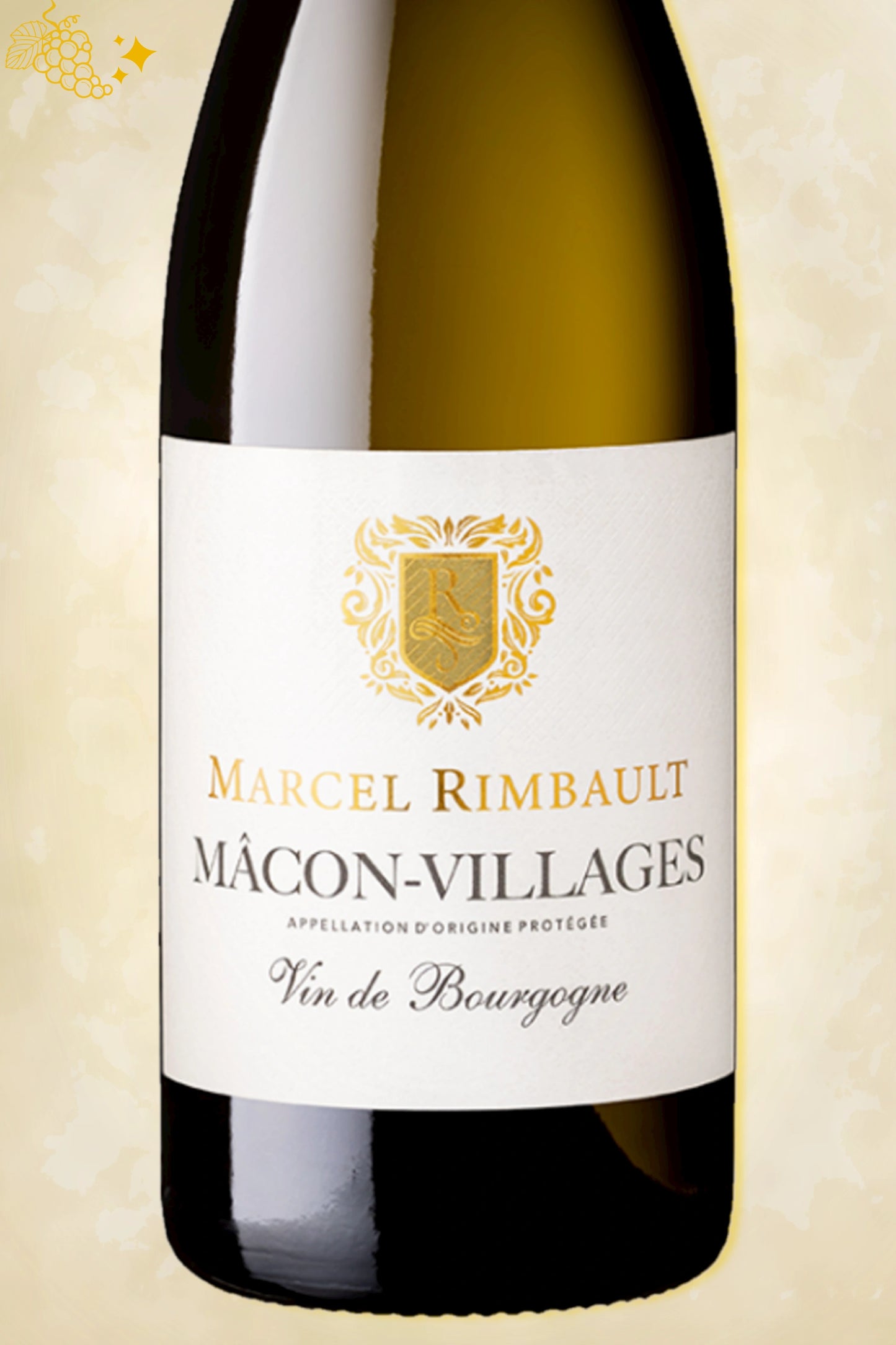 Close-up label Domaine Marcel Rimbault Mâcon Villages 2024 met appellatie details