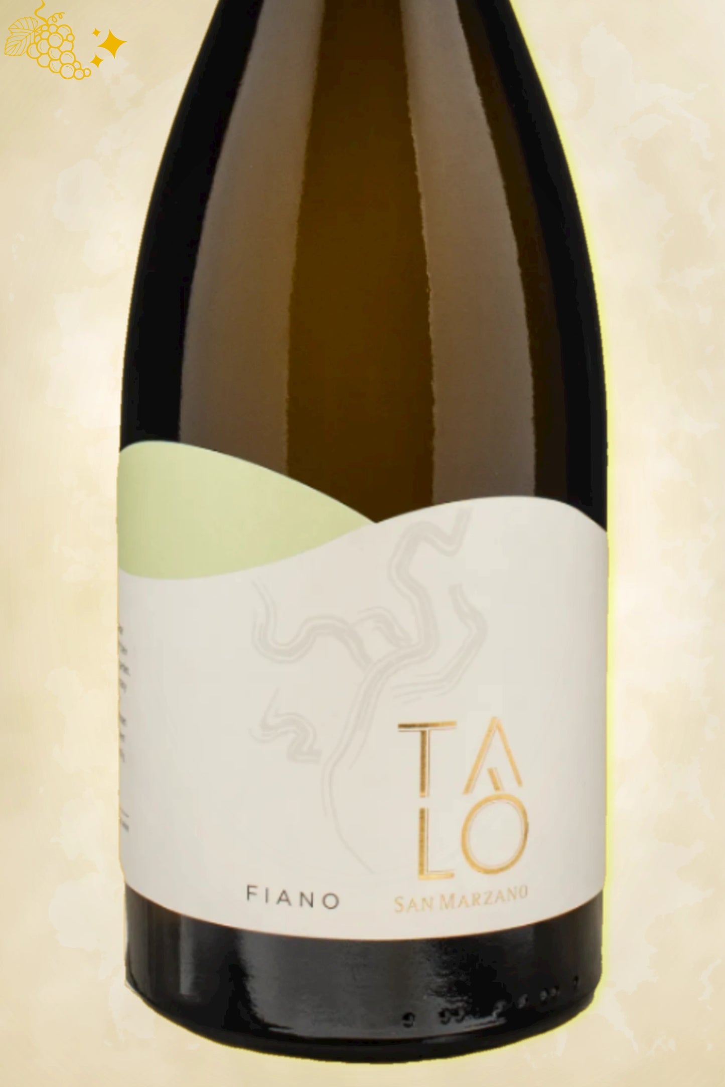 Close-up label San Marzano Talò Fiano 2024 – logo en vintage details