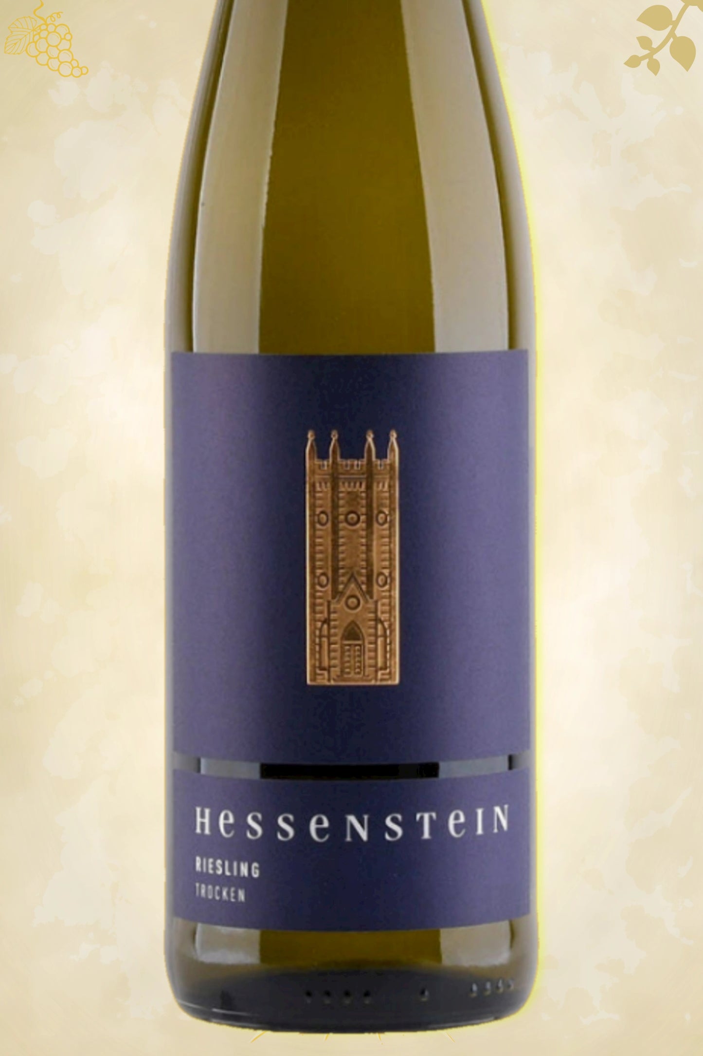 Close-up label Hessenstein Riesling 2023 – Prinz von Hessen details zichtbaar