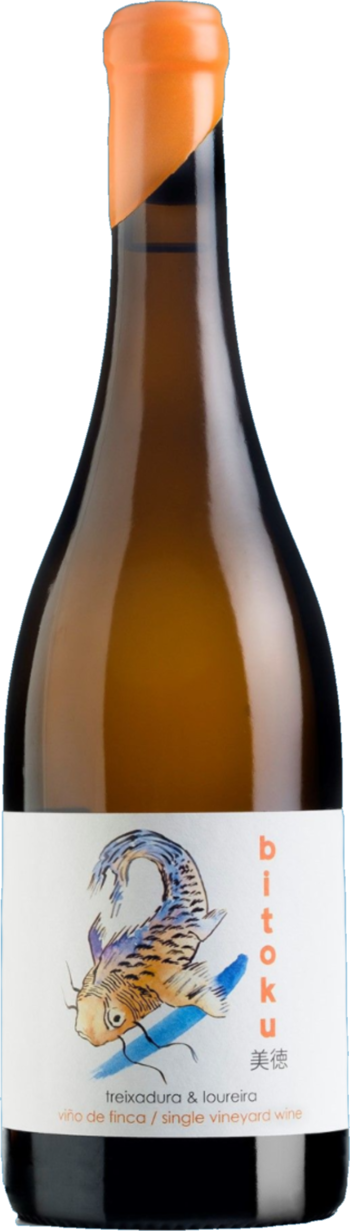 Adega do Demo Bitoku 2022 tegen gouden achtergrond – biologische witte wijn