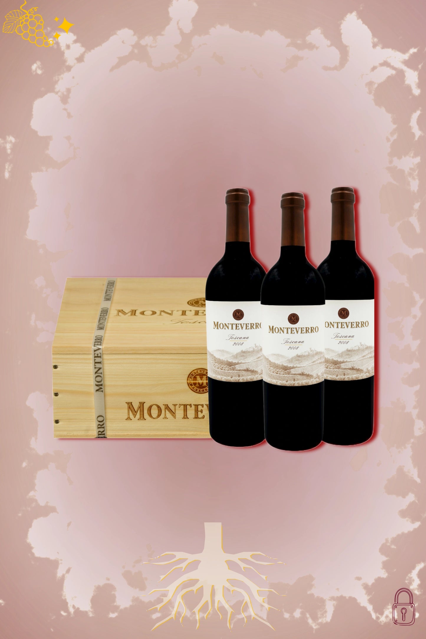 Monteverro Monteverro 2008 tegen bordeaux achtergrond – premium rode wijn, OWC