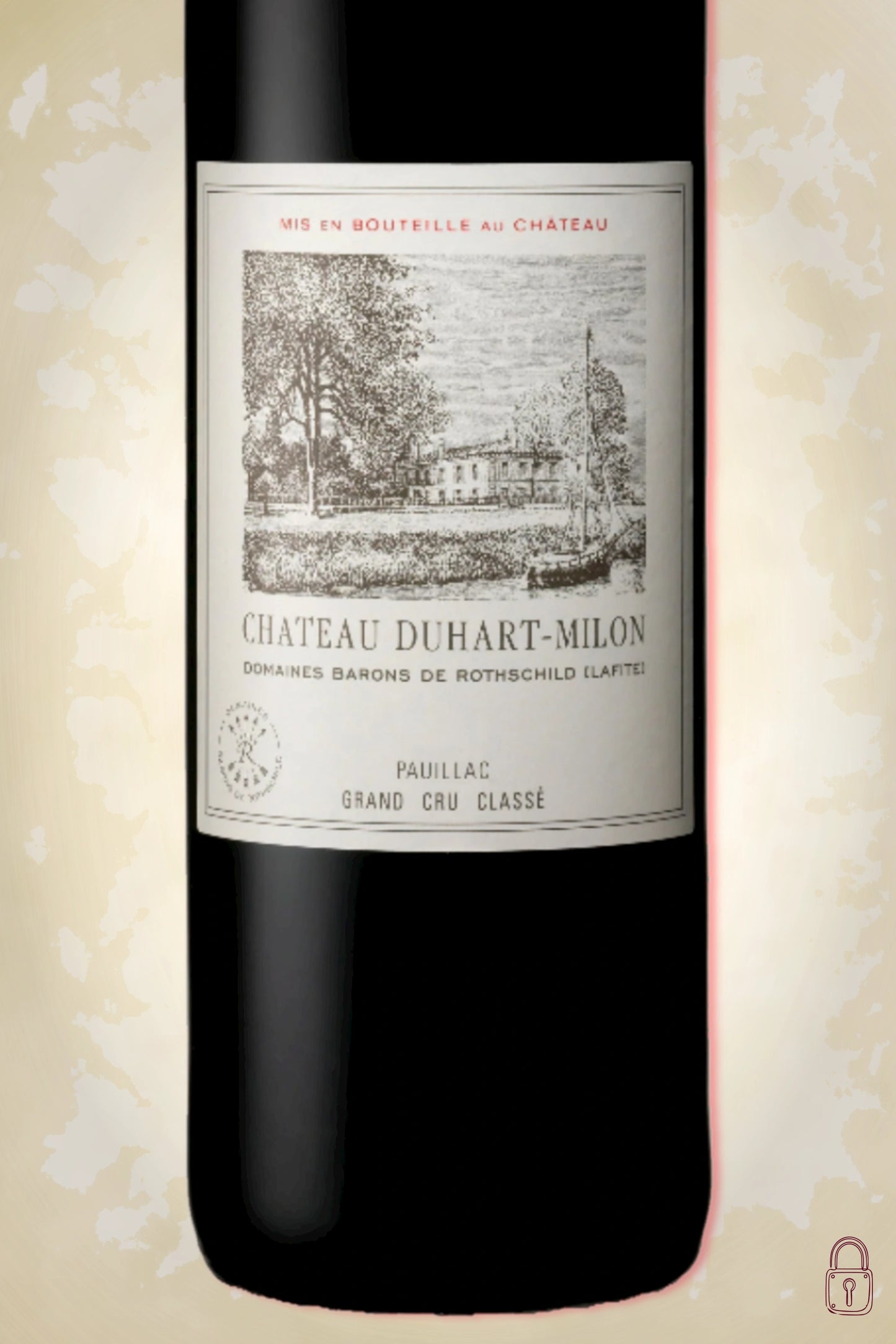 Close-up label Château Duhart-Milon 1995 – Pauillac Grand Cru Classé details
