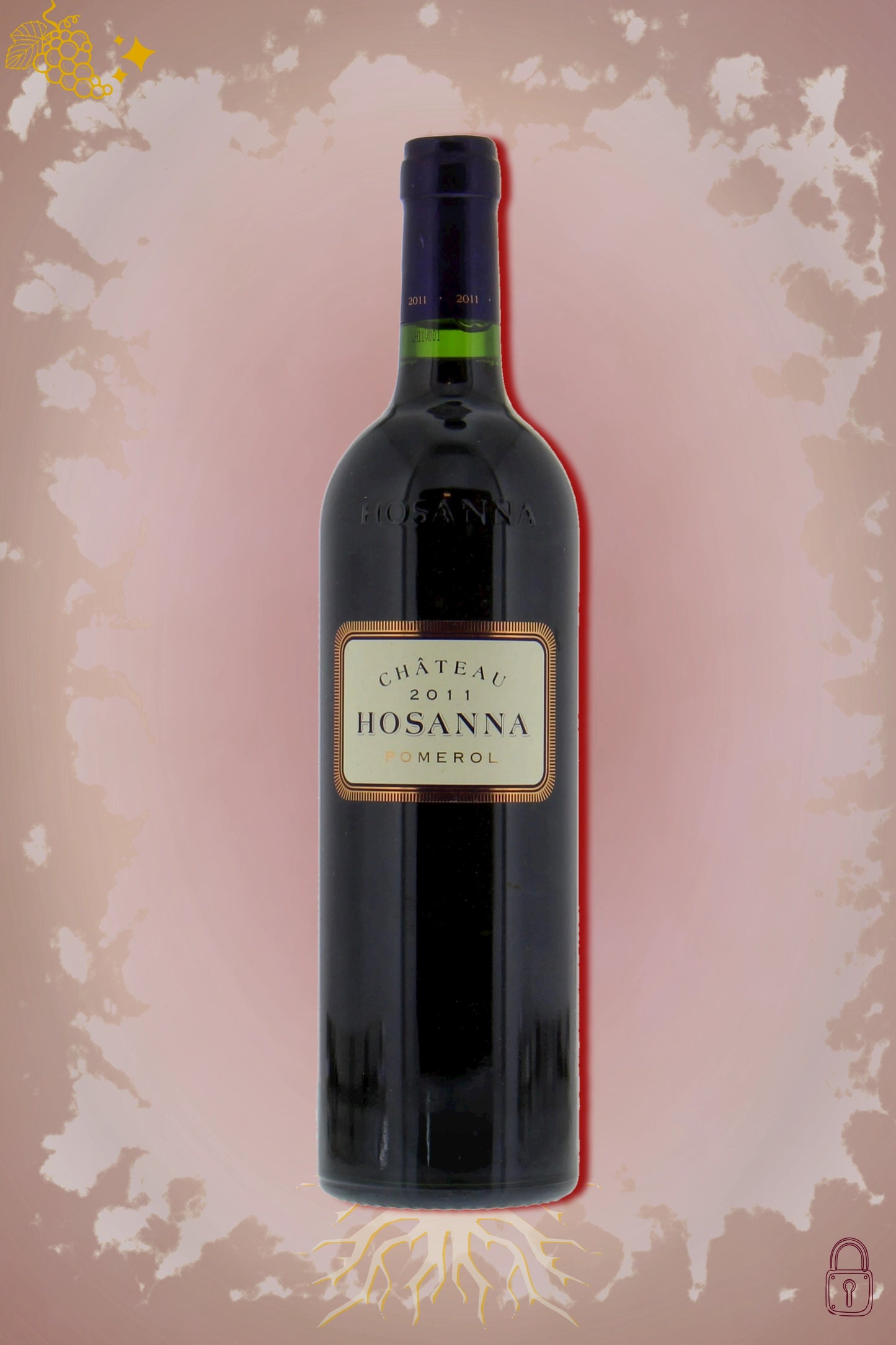 Château Hosanna Hosanna 2011 tegen bordeaux achtergrond – premium rode wijn