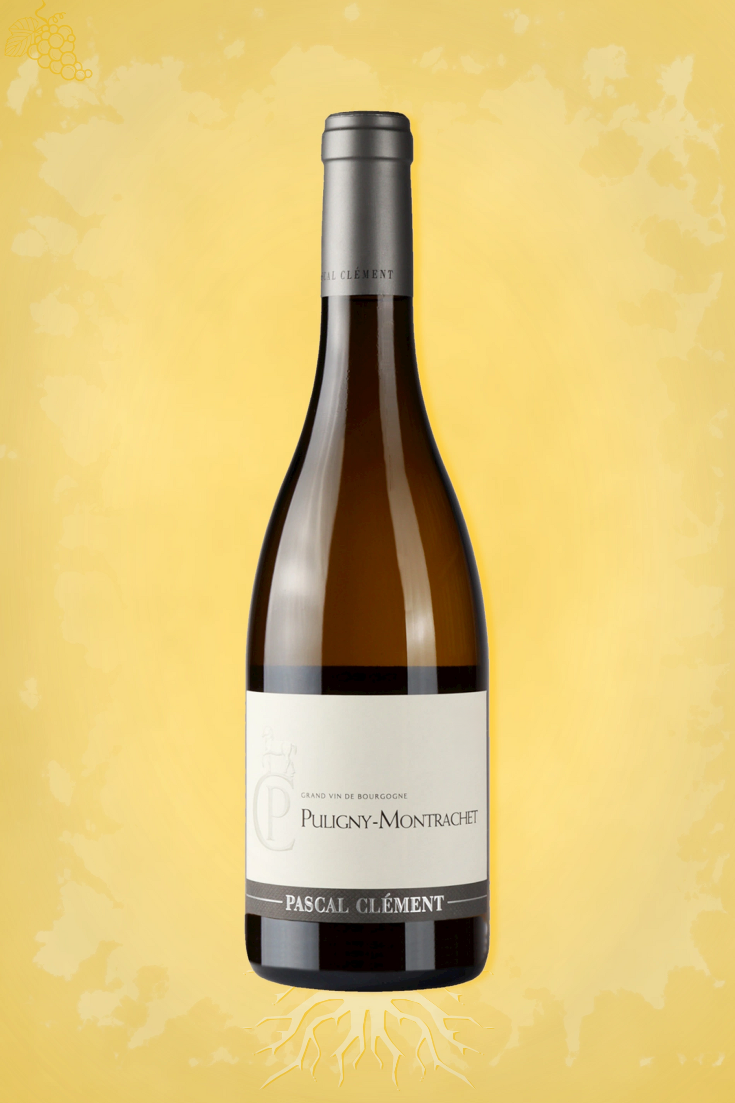 Puligny-Montrachet Village 2023 tegen gouden achtergrond – premium witte wijn