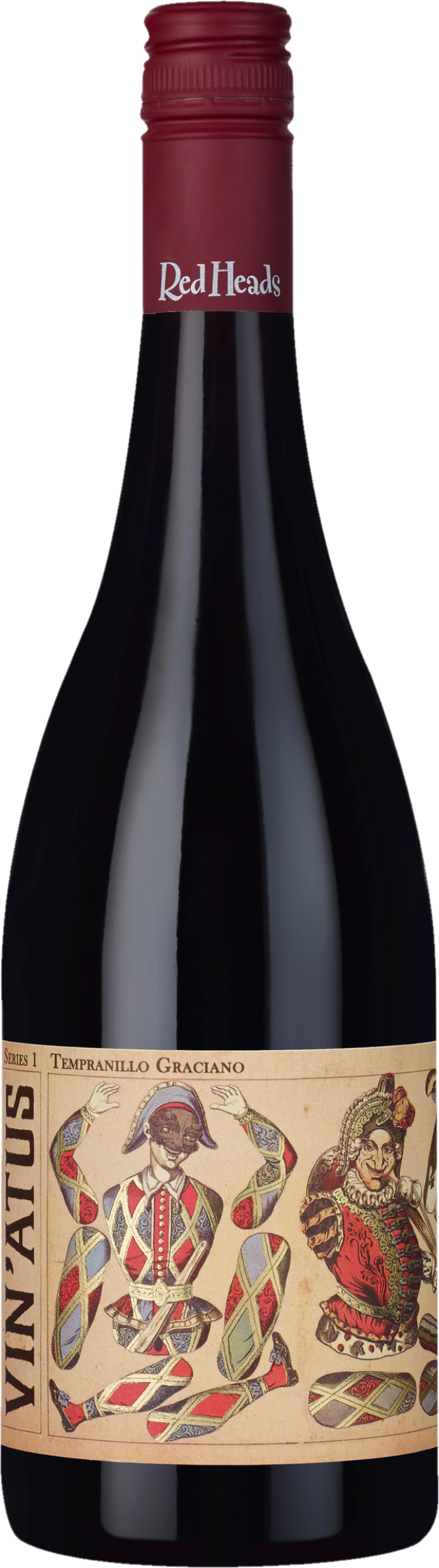 RedHeads Vin’Atus Rioja Blend 2023 tegen bordeaux achtergrond – premium rode wijn