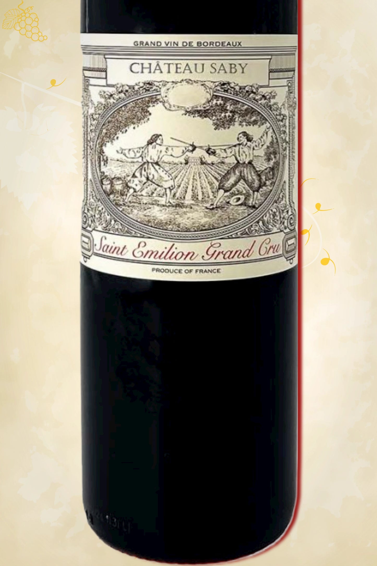 Close-up label Château Saby Saint-Émilion 2022 – château en appellatie details