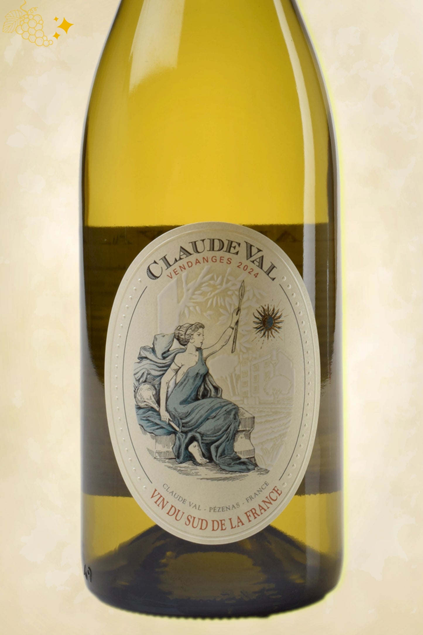 Close-up label Claude Val Blanc 2024 – Domaines Paul Mas details