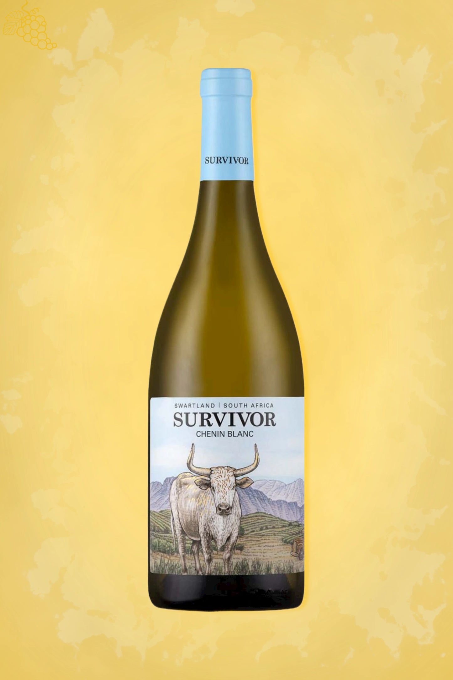 Survivor Chenin Blanc 2024 tegen gouden achtergrond – premium witte wijn