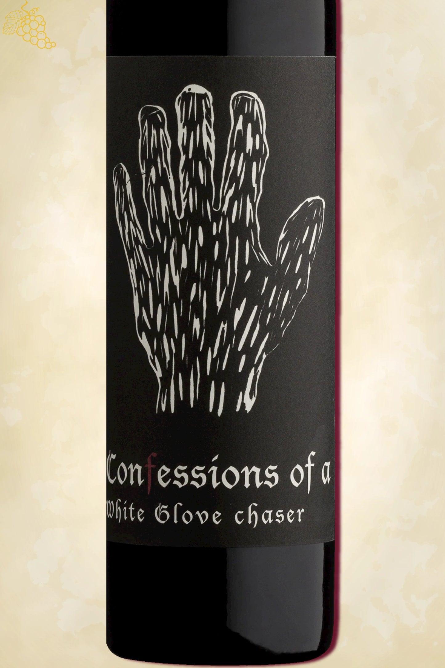Close-up label White Glove Chaser 2022 – Blank Bottle details zichtbaar
