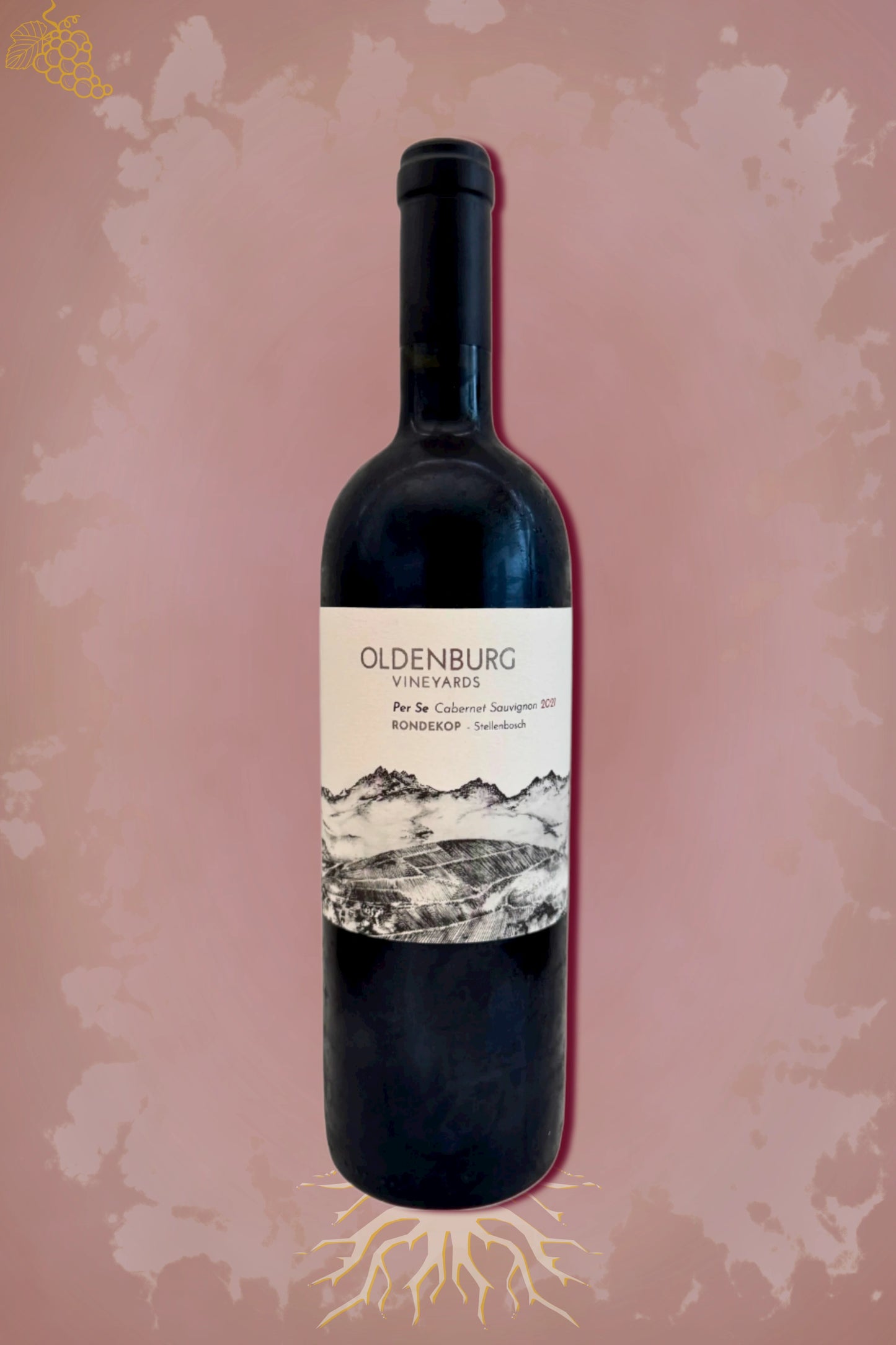 Oldenburg Per Se 2021 tegen bordeaux achtergrond – premium Cabernet Sauvignon