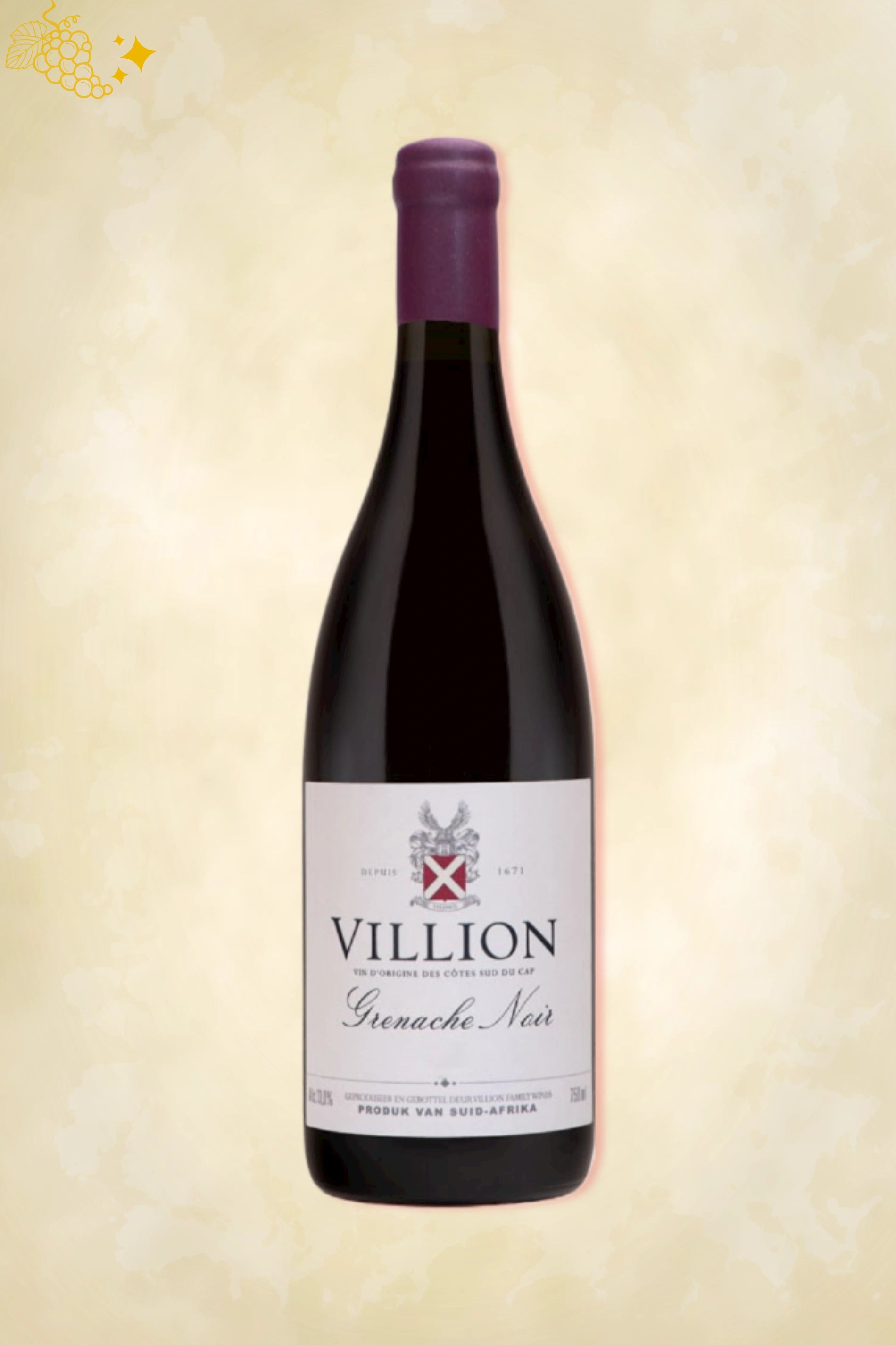 Villion Grenache Noir 2022 uit Bot River (Zuid-Afrika): licht en elegant met rood fruit, kruidigheid en subtiele ziltigheid. Heerlijk bij eend. Gratis verzending vanaf €60.