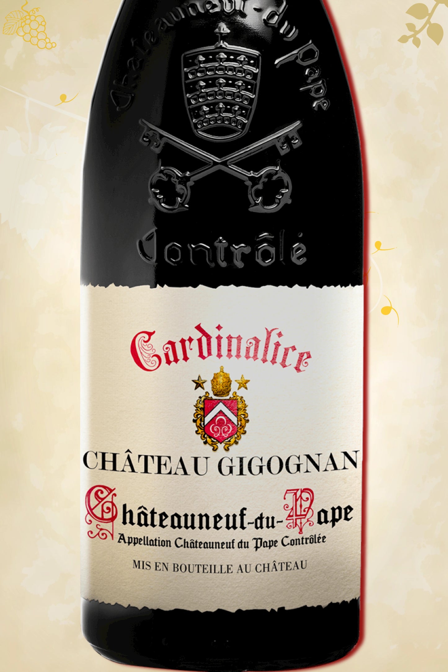 Close-up label Cardinalice 2020 – Château Gigognan details en vintage zichtbaar