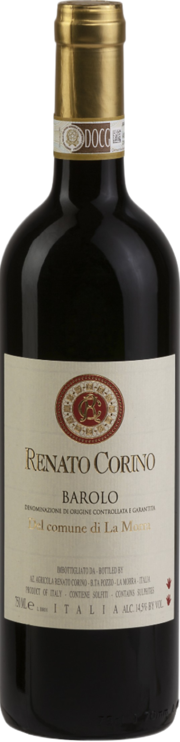 Renato Corino Barolo La Morra 2021 tegen bordeaux achtergrond – premium rode wijn