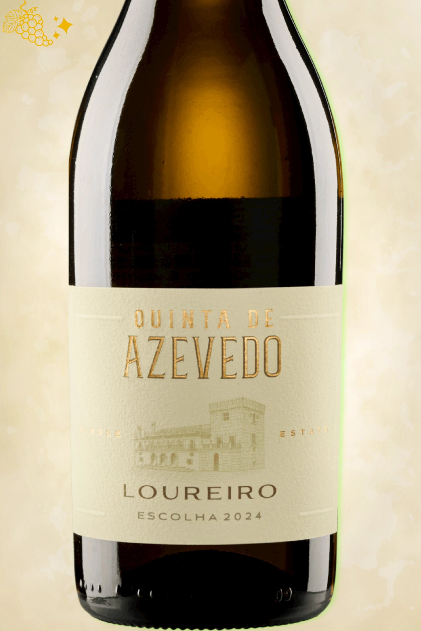 Close-up label Quinta de Azevedo Loureiro Escolha 2024 – domein en vintage details