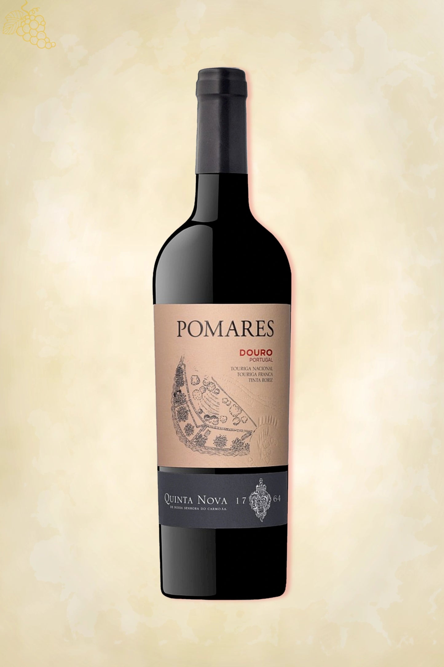 Pomares – wijn fles met witte achtergrond