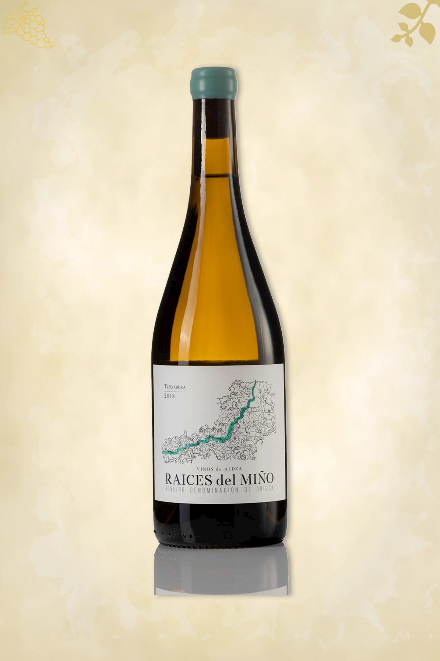Treixadura – wijn fles met witte achtergrond