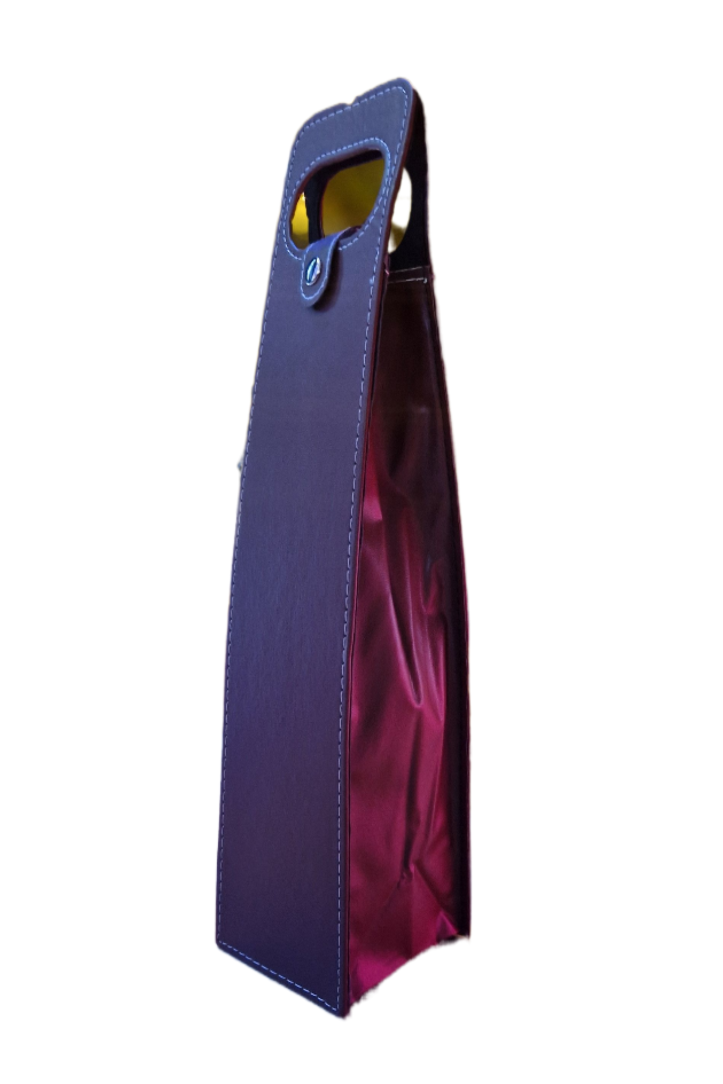 Luxe wijn-geschenktas van faux leder in bruin, herbruikbare cadeautas voor 1 wijnfles met stevige constructie en premium afwerking